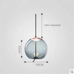 Modern LED Glass Chandelier for Living Room Bedroom Kitchen Pendant Lamp