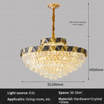 Modern Crystal Chandelier for Living Room Dining Bedroom LED Lighting