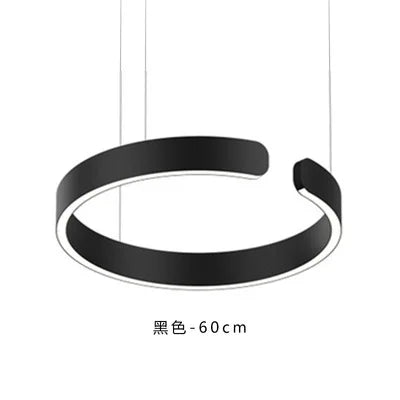 Rose Gold C-Shaped Pendant Light for Luxury Home Dining Room Hall