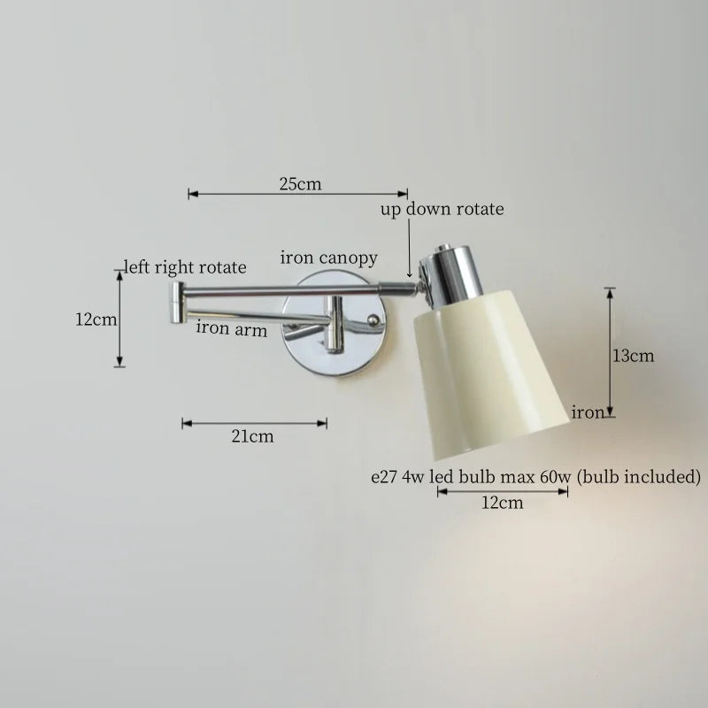 Black Iron LED Wall Sconce for Home Decor - Modern Nordic Style