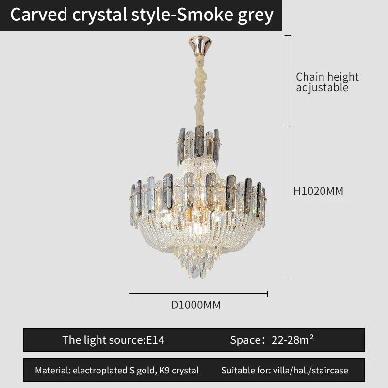 French Bead Chain Crystal Chandelier for Luxury Spaces