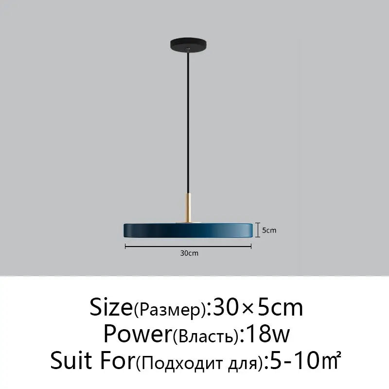 UFO Metal LED Pendant Light - Modern Art Design, Round Hanging Lamp for Home Decor