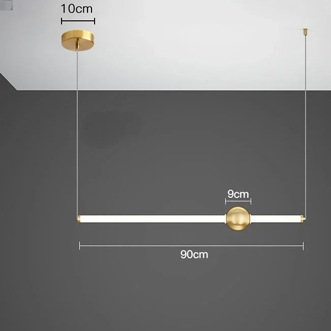 Glass Rod Pendant Light - Modern Long Hanging Lamp for Living Room, Bedroom & Shop