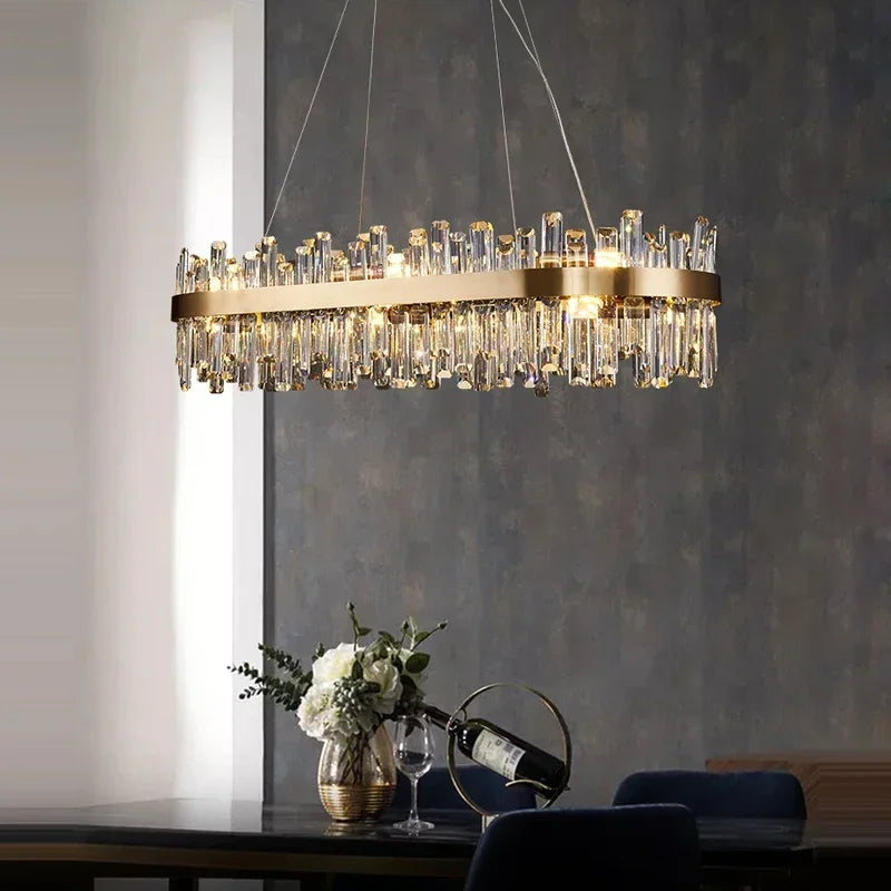 Crystal LED Chandelier for Luxurious Living & Dining Spaces