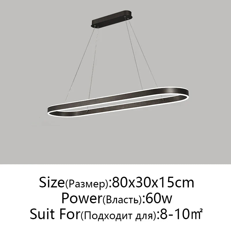 LED Aluminum Ceiling Chandelier for Kitchen Living Room Modern Nordic Design