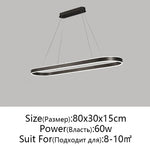 LED Aluminum Ceiling Chandelier for Kitchen Living Room Modern Nordic Design