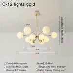 Glass Ball LED Ceiling Chandelier for Modern Living Room and Bedroom