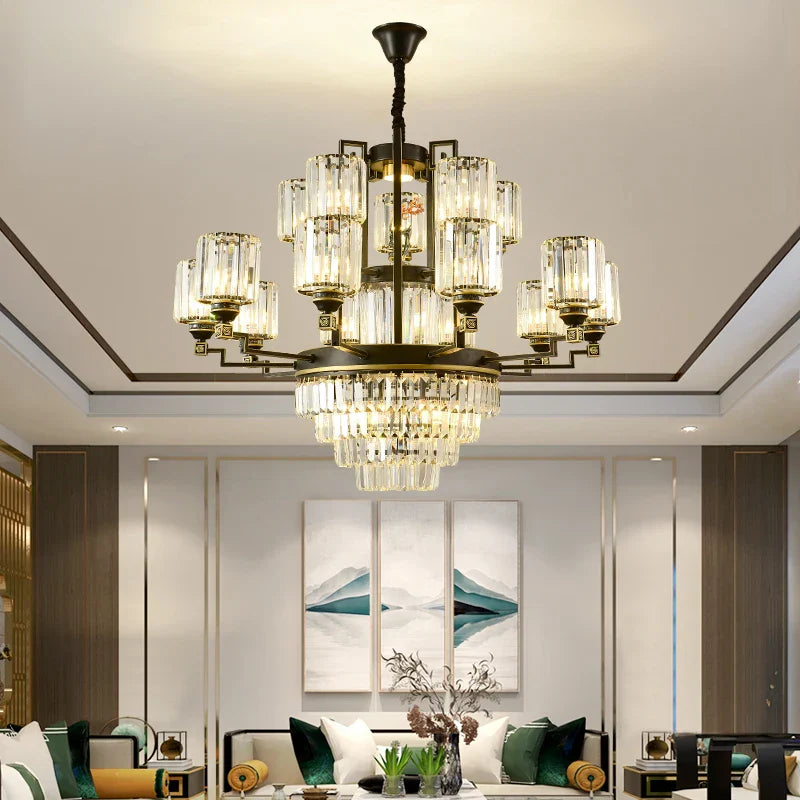 Zen Crystal Chandelier: Modern Luxury Living Room Dining Room Lamp