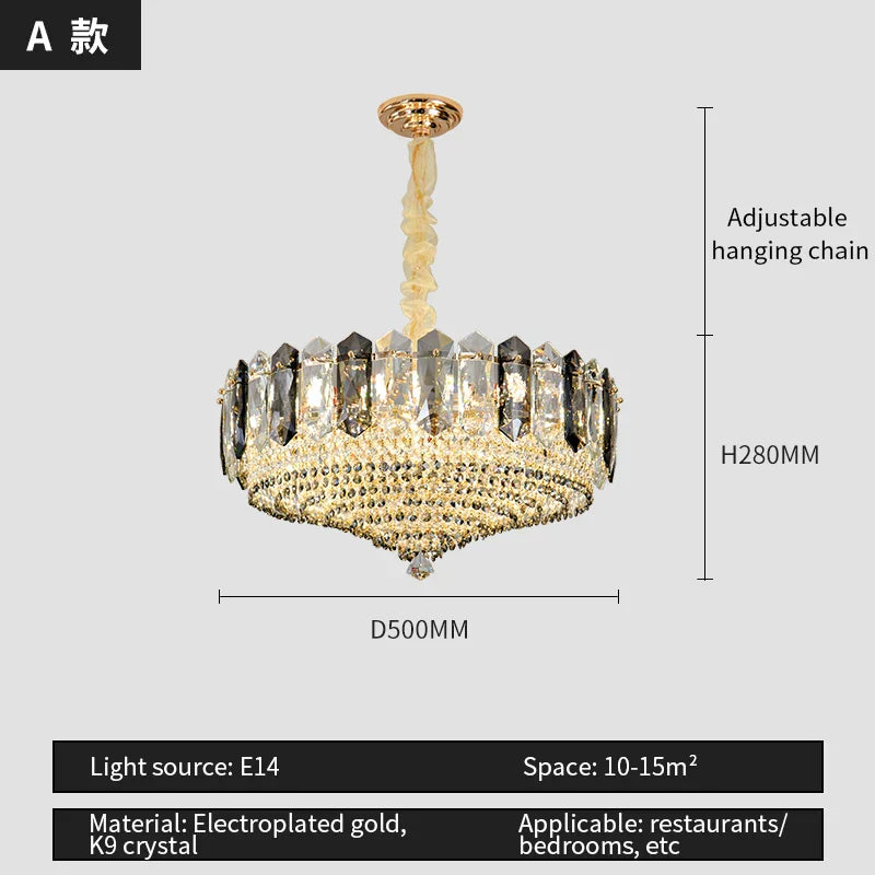Crystal Light Chandelier: Modern Elegance for Living Room, Bedroom, Dining Room