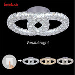 Crystal LED Ceiling Chandelier: Elegant 3-Side Nordic Indoor Light for Living Room