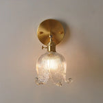 Vintage Glass Wall Sconce - LED Pull Chain Switch Up Down Rotate Wall Lamp