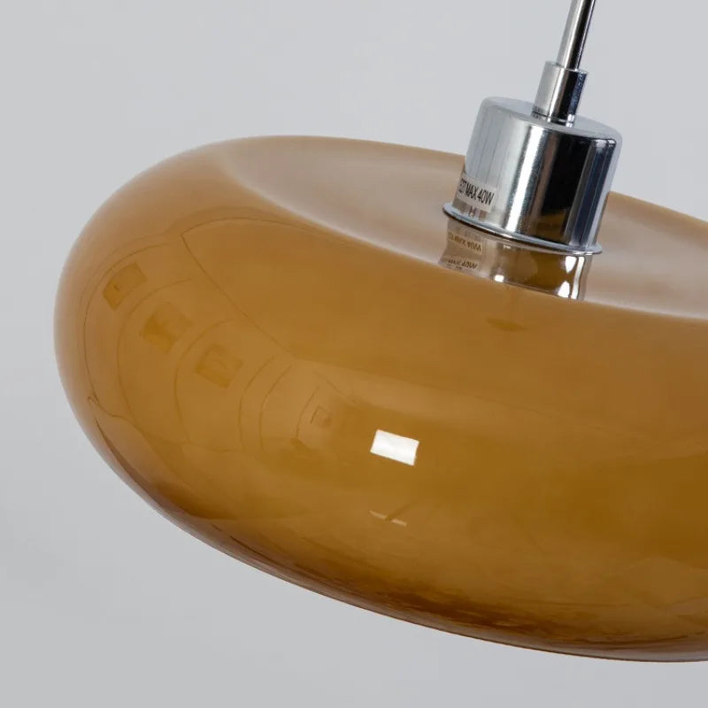 Glass Pendant Lamp Nordic Retro Restaurant Chandelier LED Lights for Bar Counter Bedroom