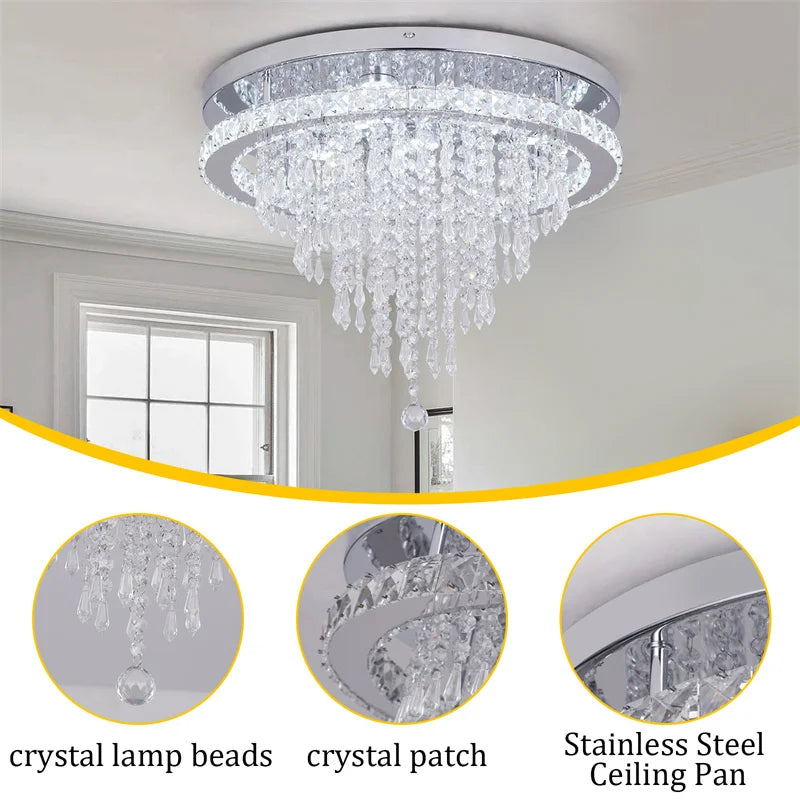 K9 Crystal LED Chandelier Luxe Smart Ceiling Lamp Pendant Light