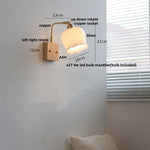 Walnut Ash LED Wall Sconce Rotatable White Glass Stair Light Fixtures