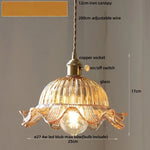 Afralia™ Amber Glass LED Pendant Light Modern Nordic Hanging Lamp