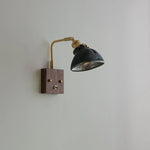 Clear Glass LED Wall Light Walnut Copper Stair Fixture