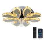 Crystal LED Ceiling Fan: Remote Control Chandelier for Bedroom & Living Room