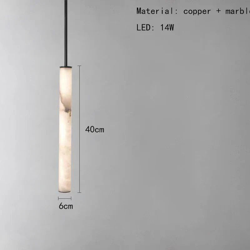 Natural Marble & Brass Pendant Light Fixture