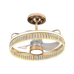Black Gold LED Ceiling Fan Chandelier: Luxury Nordic Modern Design