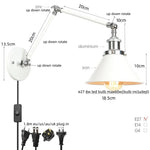 Vintage White LED Wall Sconce Stair Light Fixture with Pull Chain Switch