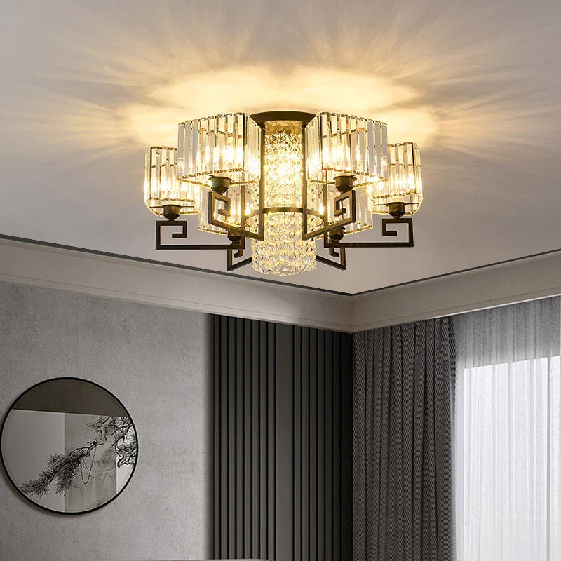 Luxury Crystal Ceiling Light for Living Room, Bedroom, Dining - Modern and Simple