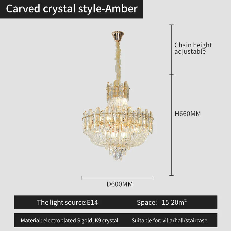 French Bead Chain Crystal Chandelier for Luxury Spaces