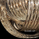 Modern Curved Glass Crystal Chandelier for Elegant Living Room & Dining Room Decor