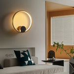 Copper Living Room LED Wall Lamp Light Luxury Modern Simple Circular Corridor TV Wall Bedroom