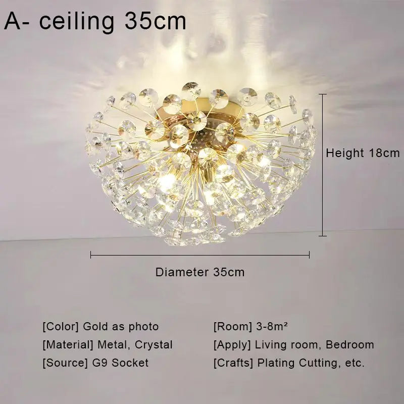 Crystal LED Ceiling Pendant Chandelier for Home Decoration and Lighting