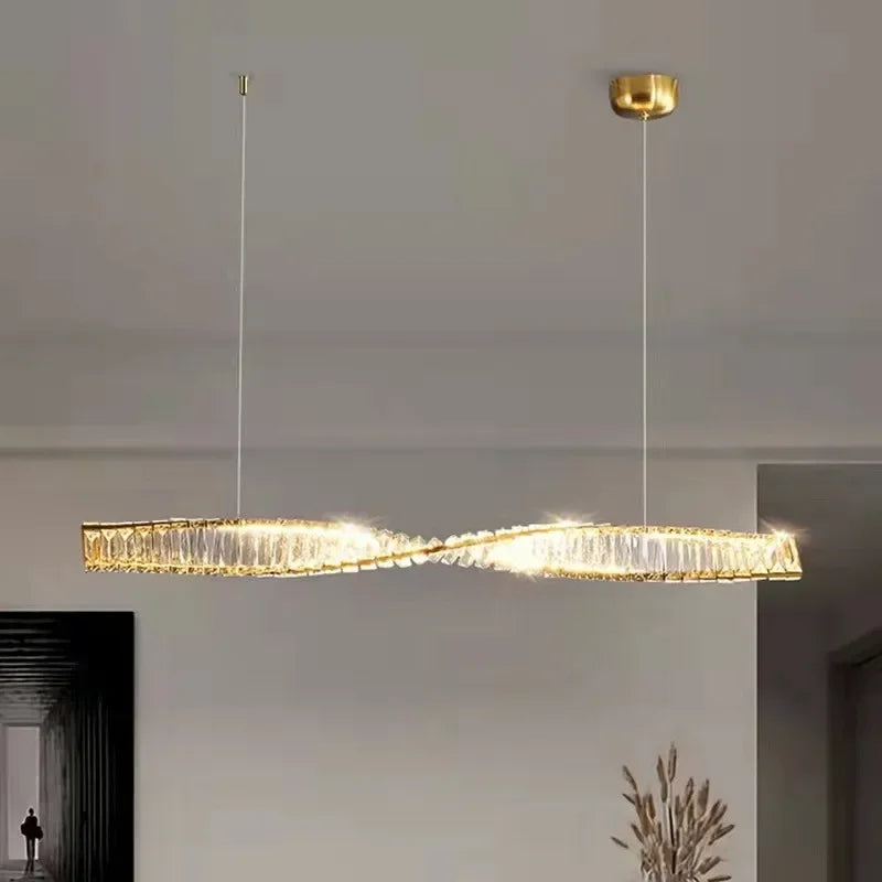 Gold Steel LED Pendant Lights - Luxury Dimmable Suspend Lamp