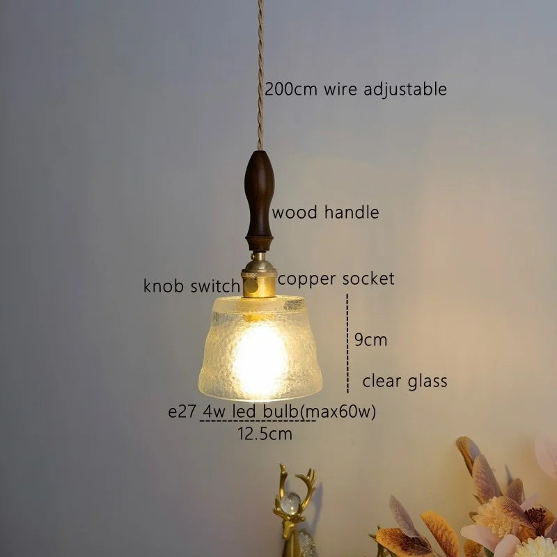 Amber Pendant Light: Nordic Copper Hanging Lamp for Modern Home Decor