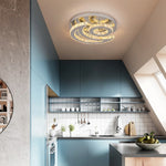 Crystal LED Sun Moon Chandelier Pendant Light for Living Dining Bedroom