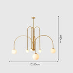 Glass Pendant Chandelier for Living Dining Room Suspension Lamp