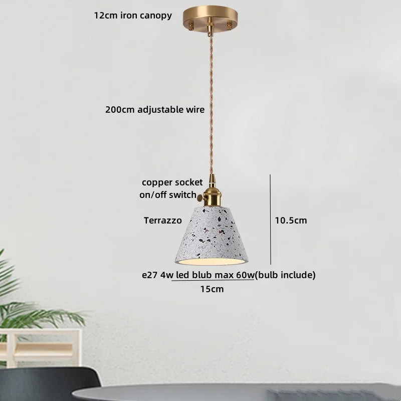 Wood LED Pendant Lamp Japan Style Wabi Sabi Hanging Light Fixtures