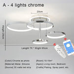 Modern Chrome Ceiling Chandelier LED Light Fixture with Remote Control for Home Decor
