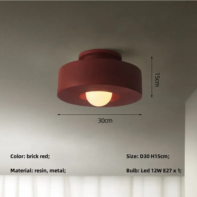Nordic Wabi Sabi LED Ceiling Light Fixture for Modern Bedroom Decor