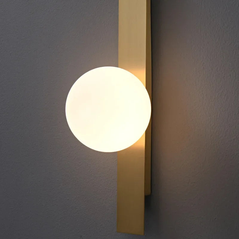 Nordic Copper LED Wall Lamp: Hotel Customized Minimalist Living Room Light