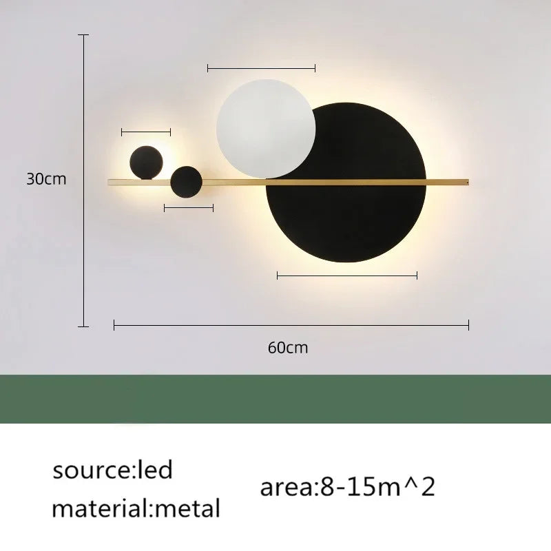 Circular Sofa Luxury Wall Lamp: Simple Modern Nordic Bedroom Lighting