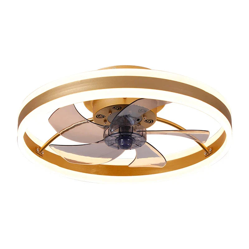Modern LED Ceiling Fan Light with Remote Control Timer for Living Room