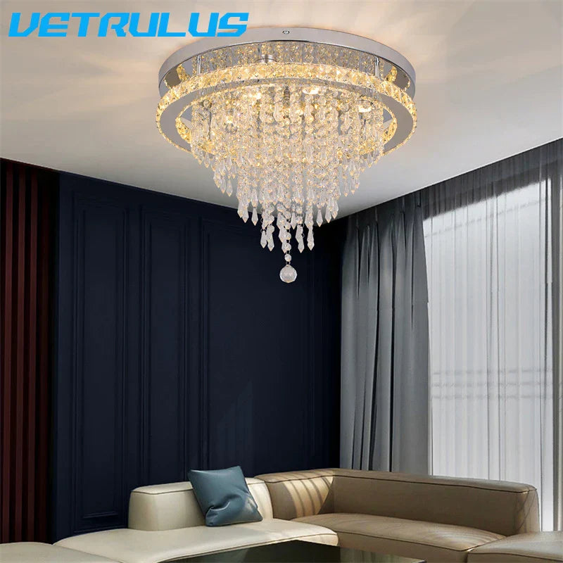 K9 Crystal LED Chandelier Luxe Smart Ceiling Lamp Pendant Light