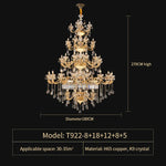 Elegant Crystal Chandelier for Living Room, Dining Room, and Bedroom