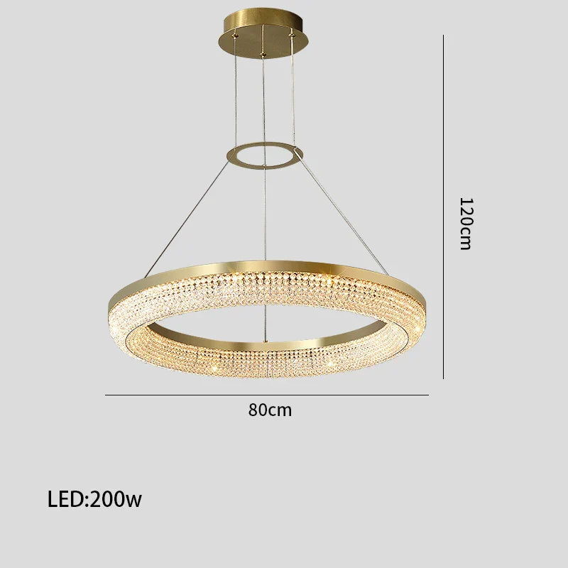 Luxury LED Ring Light Chandelier for Dining Room Décor