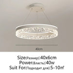 Crystal Rings LED Chandelier Black&White Frame