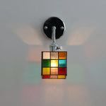 Afralia™ Modern Colorful Glass Wall Sconce with Pull Chain for Aisle Living Room
