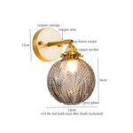 Afralia™ Grey Glass LED Wall Lamp Bedroom Living Room Loft Modern Copper Wandlamp