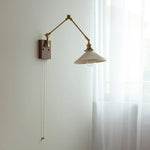Rotatable 2-Swing Arm Walnut Wood LED Wall Lamp for Living Room & Cafe