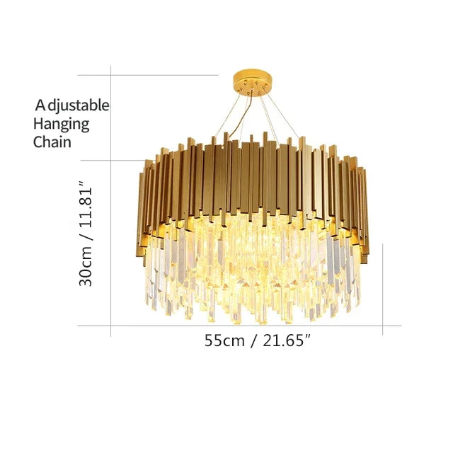 Gold Black Crystal Chandeliers LED Ceiling Light for Luxe Living & Hospitality