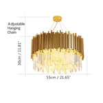 Gold Black Crystal Chandeliers LED Ceiling Light for Luxe Living & Hospitality