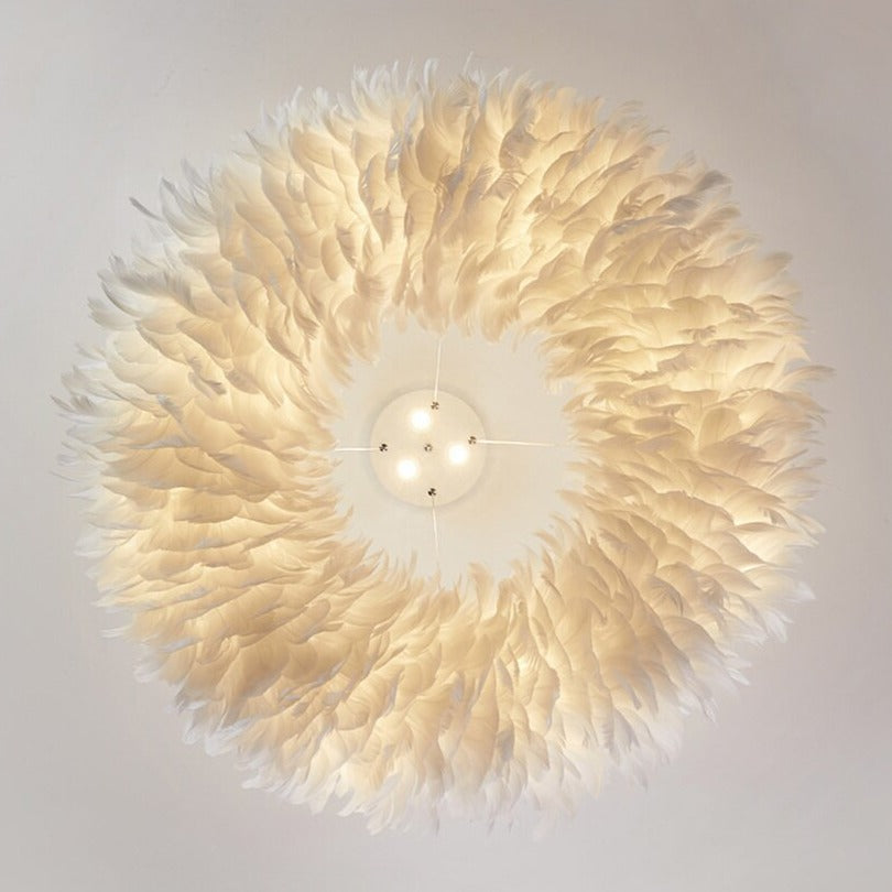 Natural Goose FeatherCeiling Light