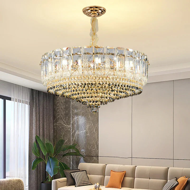 Crystal Light Chandelier: Modern Elegance for Living Room, Bedroom, Dining Room